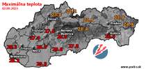 Maximálna teplota - dnes (02.09.2023)