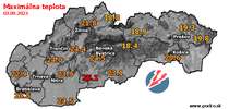 Maximálna teplota - dnes (03.09.2023)