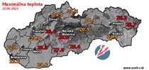 Maximálna teplota - dnes (25.09.2023)