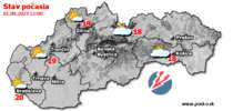 Stav počasia - Slovensko (01.09.2023 o 12.00 hod.)