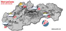 Stav počasia - Slovensko (03.09.2023 o 6.00 hod.)