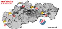 Stav počasia - Slovensko (04.09.2023 o 12.00 hod.)