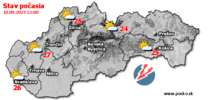 Stav počasia - Slovensko (10.09.2023 o 12.00 hod.)