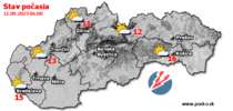 Stav počasia - Slovensko (11.09.2023 o 6.00 hod.)