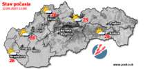 Stav počasia - Slovensko (12.09.2023 o 12.00 hod.)