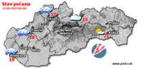 Stav počasia - Slovensko (14.09.2023 o 6.00 hod.)