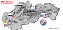 Stav počasia - Slovensko (10.10.2023 o 6.00 hod.)