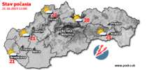 Stav počasia - Slovensko (21.10.2023 o 12.00 hod.)