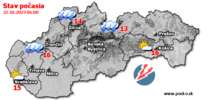 Stav počasia - Slovensko (22.10.2023 o 6.00 hod.)