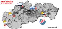 Stav počasia - Slovensko (16.11.2023 o 12.00 hod.)