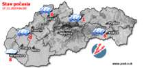 Stav počasia - Slovensko (17.11.2023 o 6.00 hod.)