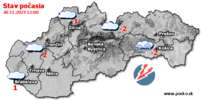 Stav počasia - Slovensko (30.11.2023 o 12.00 hod.)
