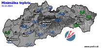 Minimálna teplota - dnes (31.12.2023)