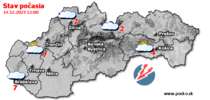 Stav počasia - Slovensko (14.12.2023 o 12.00 hod.)