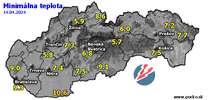 Minimálna teplota - dnes (14.04.2024)