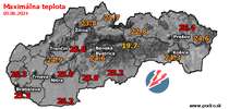 Maximálna teplota - dnes (05.06.2024)