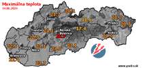 Maximálna teplota - dnes (14.06.2024)