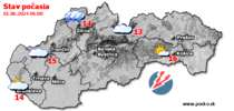 Stav počasia - Slovensko (01.06.2024 o 6.00 hod.)