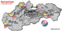 Stav počasia - Slovensko (14.06.2024 o 12.00 hod.)