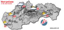 Stav počasia - Slovensko (17.06.2024 o 6.00 hod.)