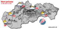 Stav počasia - Slovensko (17.08.2024 o 12.00 hod.)