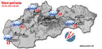 Stav počasia - Slovensko (16.09.2024 o 6.00 hod.)