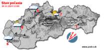 Stav počasia - Slovensko (18.12.2024 o 12.00 hod.)