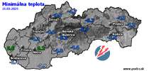 Minimálna teplota - dnes (21.03.2025)
