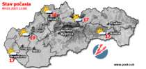 Stav počasia - Slovensko (09.03.2025 o 12.00 hod.)