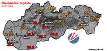 Maximálna teplota - dnes (01.05.2025)