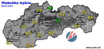 Minimálna teplota - dnes (06.05.2025)