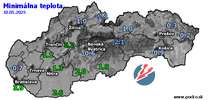 Minimálna teplota - dnes (10.05.2025)