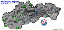 Minimálna teplota - dnes (16.05.2025)