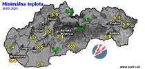 Minimálna teplota - dnes (18.05.2025)