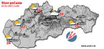 Stav počasia - Slovensko (01.05.2025 o 12.00 hod.)