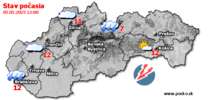 Stav počasia - Slovensko (05.05.2025 o 12.00 hod.)
