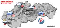Stav počasia - Slovensko (06.05.2025 o 12.00 hod.)