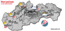 Stav počasia - Slovensko (11.05.2025 o 6.00 hod.)