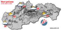 Stav počasia - Slovensko (13.05.2025 o 12.00 hod.)