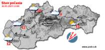 Stav počasia - Slovensko (16.05.2025 o 12.00 hod.)