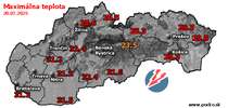 Maximálna teplota - dnes (20.07.2025)