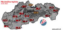 Maximálna teplota - dnes (23.07.2025)