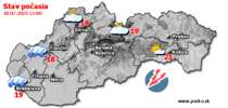 Stav počasia - Slovensko (18.07.2025 o 12.00 hod.)