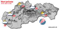 Stav počasia - Slovensko (19.07.2025 o 12.00 hod.)