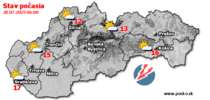 Stav počasia - Slovensko (20.07.2025 o 6.00 hod.)