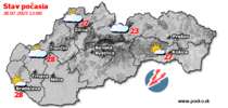 Stav počasia - Slovensko (20.07.2025 o 12.00 hod.)