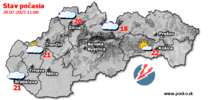 Stav počasia - Slovensko (29.07.2025 o 12.00 hod.)