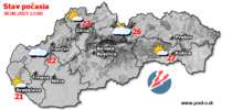 Stav počasia - Slovensko (30.08.2025 o 12.00 hod.)