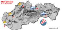 Stav počasia - Slovensko (30.12.2025 o 12.00 hod.)