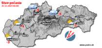 Stav počasia - Slovensko (31.12.2025 o 6.00 hod.)